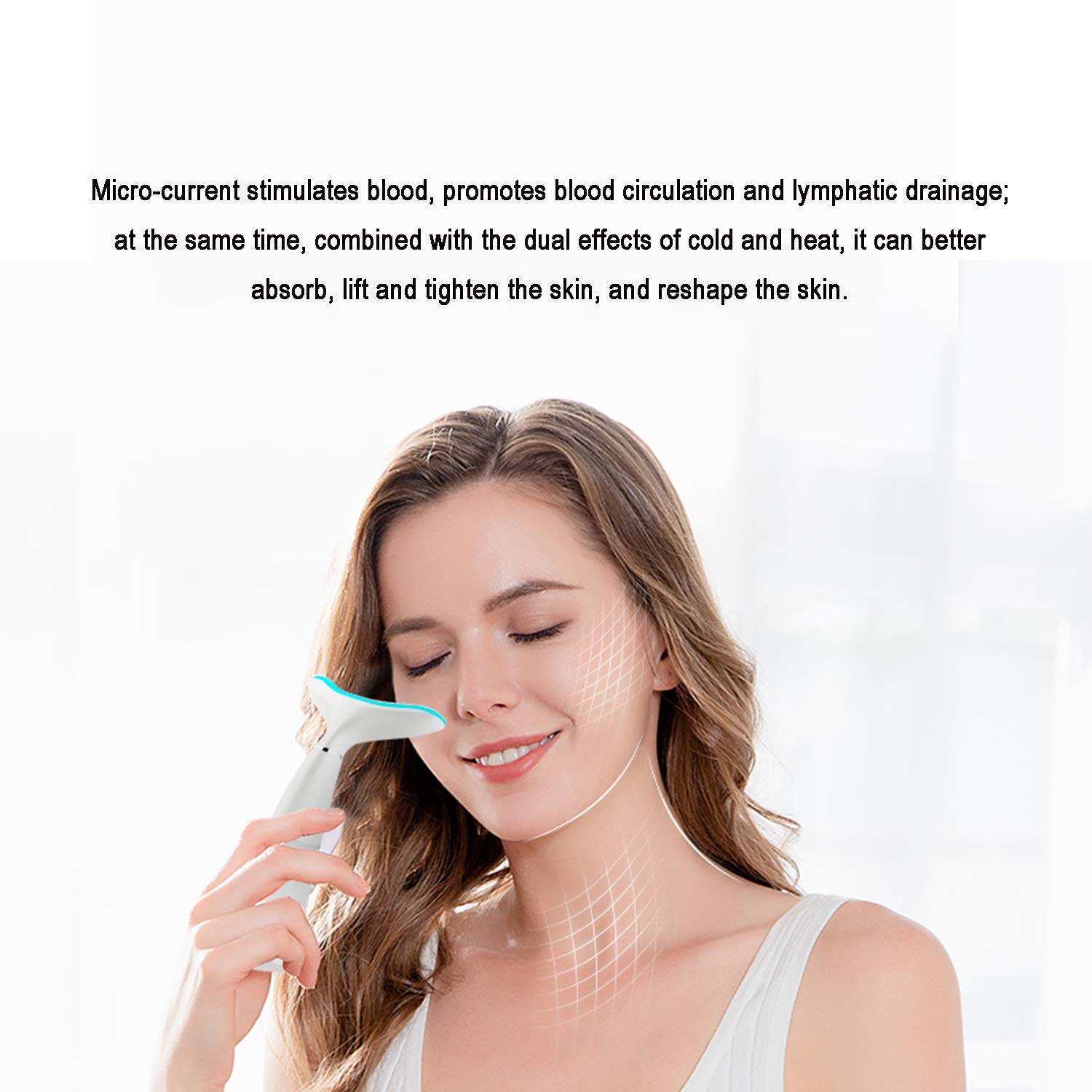 High Frequency Facial Machine, Neck Skin Tightening Lifting Device Rechargeable, Anti Aging Face Neck Massager Wrinkles Appearance Removal, 113℉±41℉ Micro-Vibration, 3 Lights Therapy Modes: Beauty