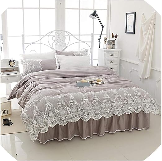 Amazon Com White Lace Bedding Set Cotton Twin Full Queen King