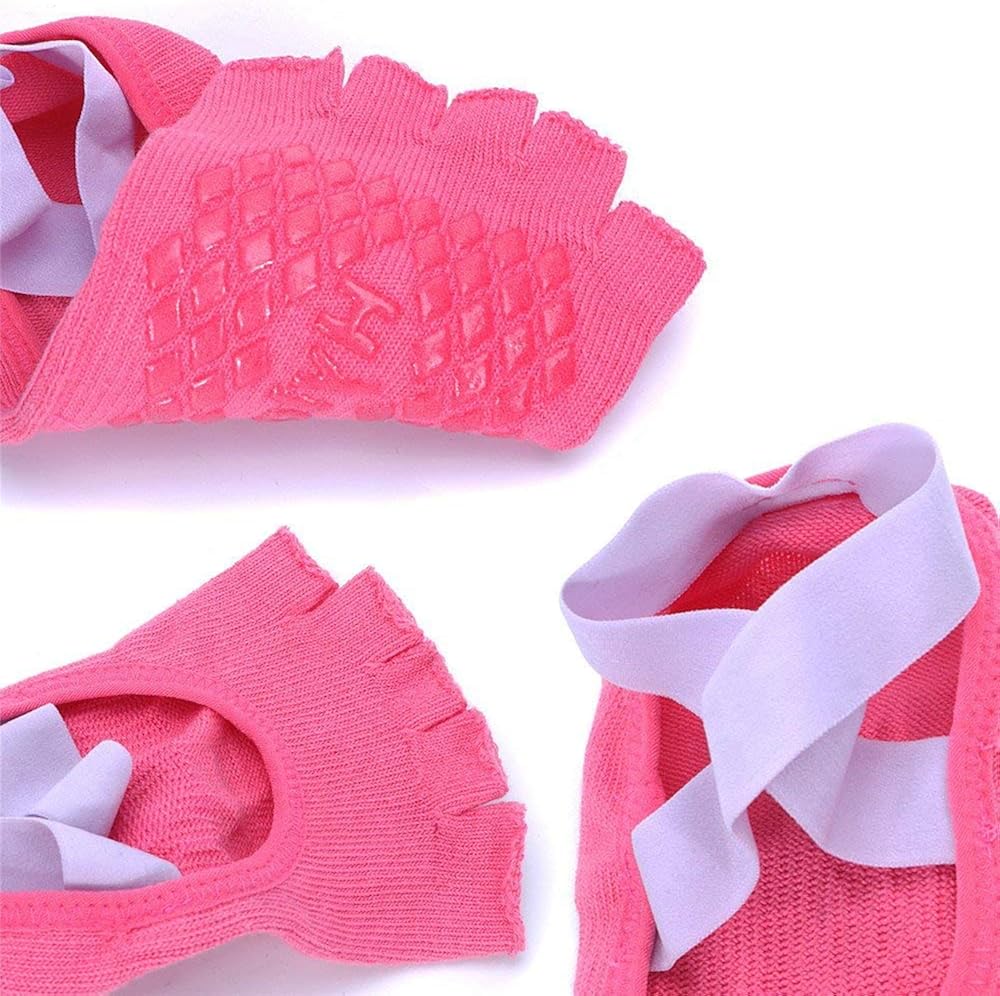 Hylaea Yoga Socks for Women with Grip & Non Slip Toeless Half Toe Socks for Ballet Pilates Barre Dance : Clothing