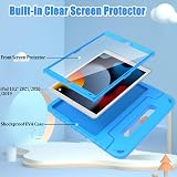 Surom Kids Case for iPad 10.2 Inch 9th 8th 7th Gen Blue Shockproof Handle Stand view 3
