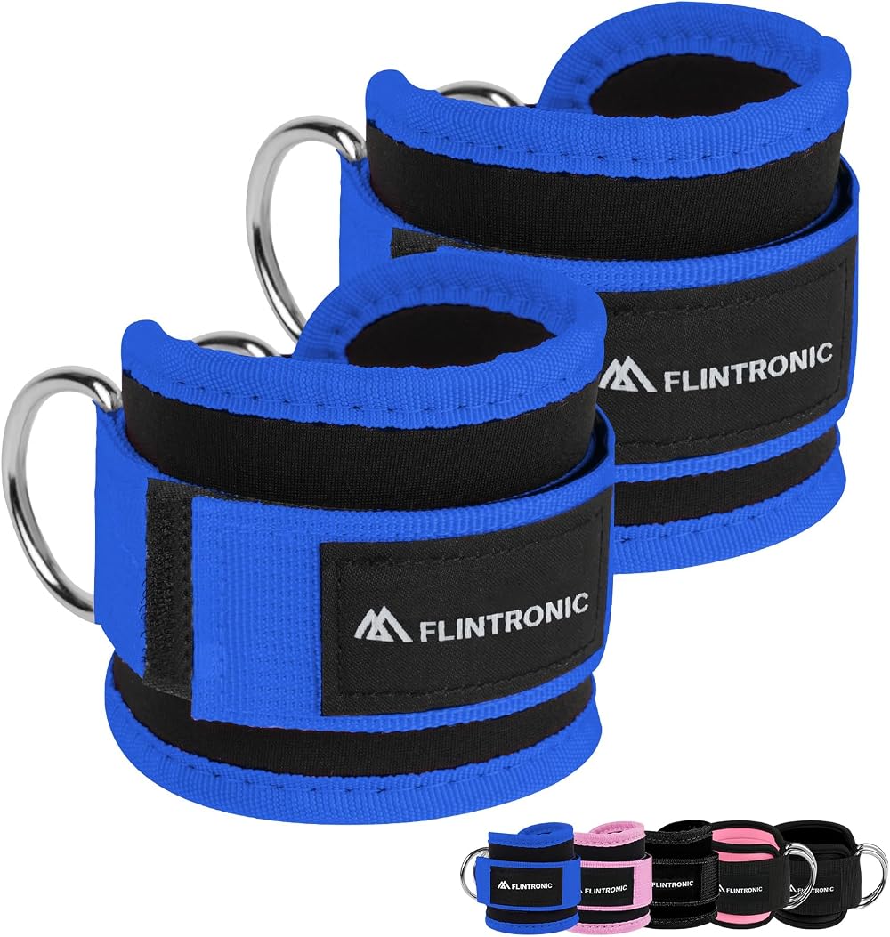 flintronic Ankle Straps for Cable Machine with Double D-Ring