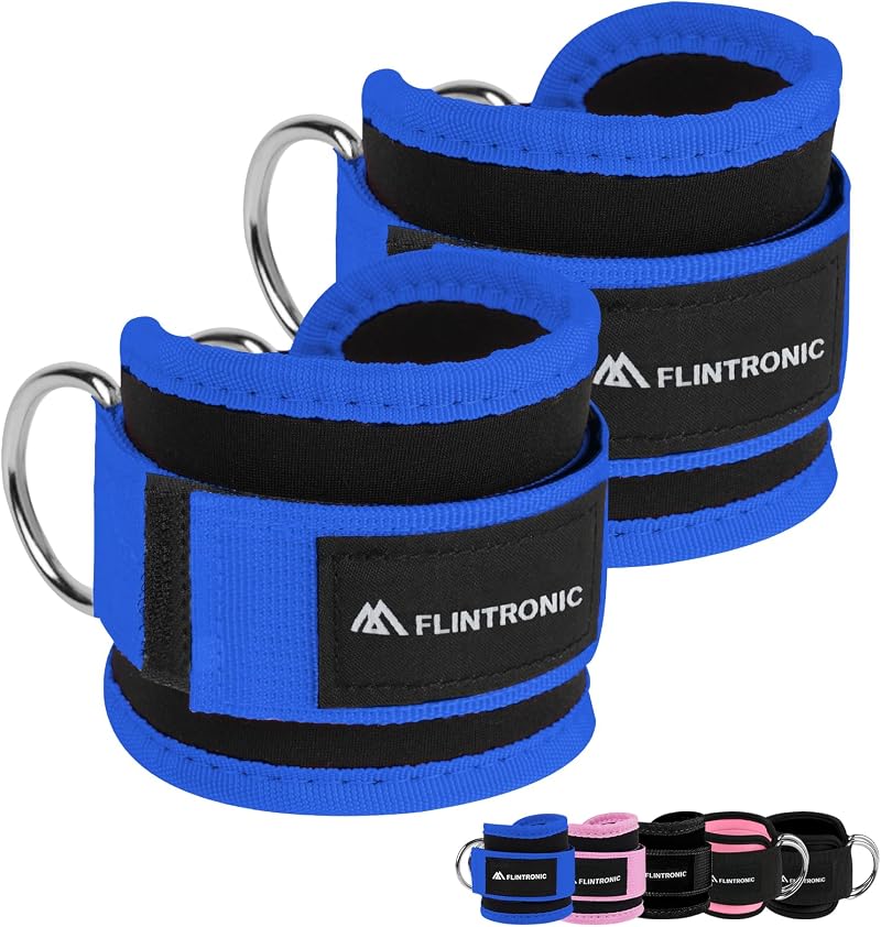 flintronic Ankle Straps for Cable Machine with Double D-Ring
