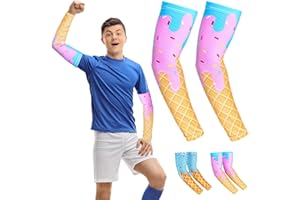 Chicingyou Ice Cream Baseball Arm Sleeves Cone Compression Arm Sleeves for Adult Sport Baseball Football