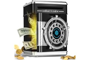 PUPIDIU Piggy Bank for Kids, Fingerprint Simulation Money Box Toys for 4 5 6 7 8 9 10 11 12 13 Year Old Boys Gift Ideas, Music Modes Electronic Money Saving Box for Girls