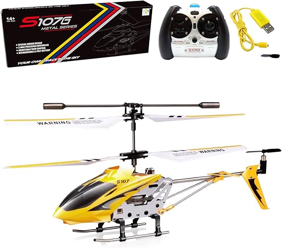 cheerwing s107 s107g 3.5 ch alloy mini remote control rc helicopter gyro blue