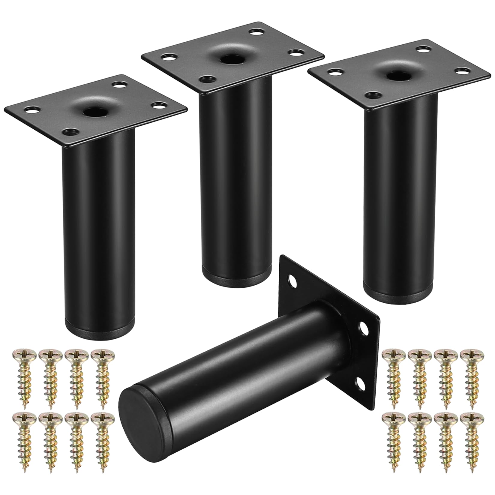 JJWUYUE 4 Pcs Furniture Legs, Adjustable Furniture Feet, 4"/10cm Cabinet Legs, Furniture Support Feet, Metal Sofa Replacement Support Legs Feet for Kitchen Cupboard Table Chair Desk Cabinet Feet Legs