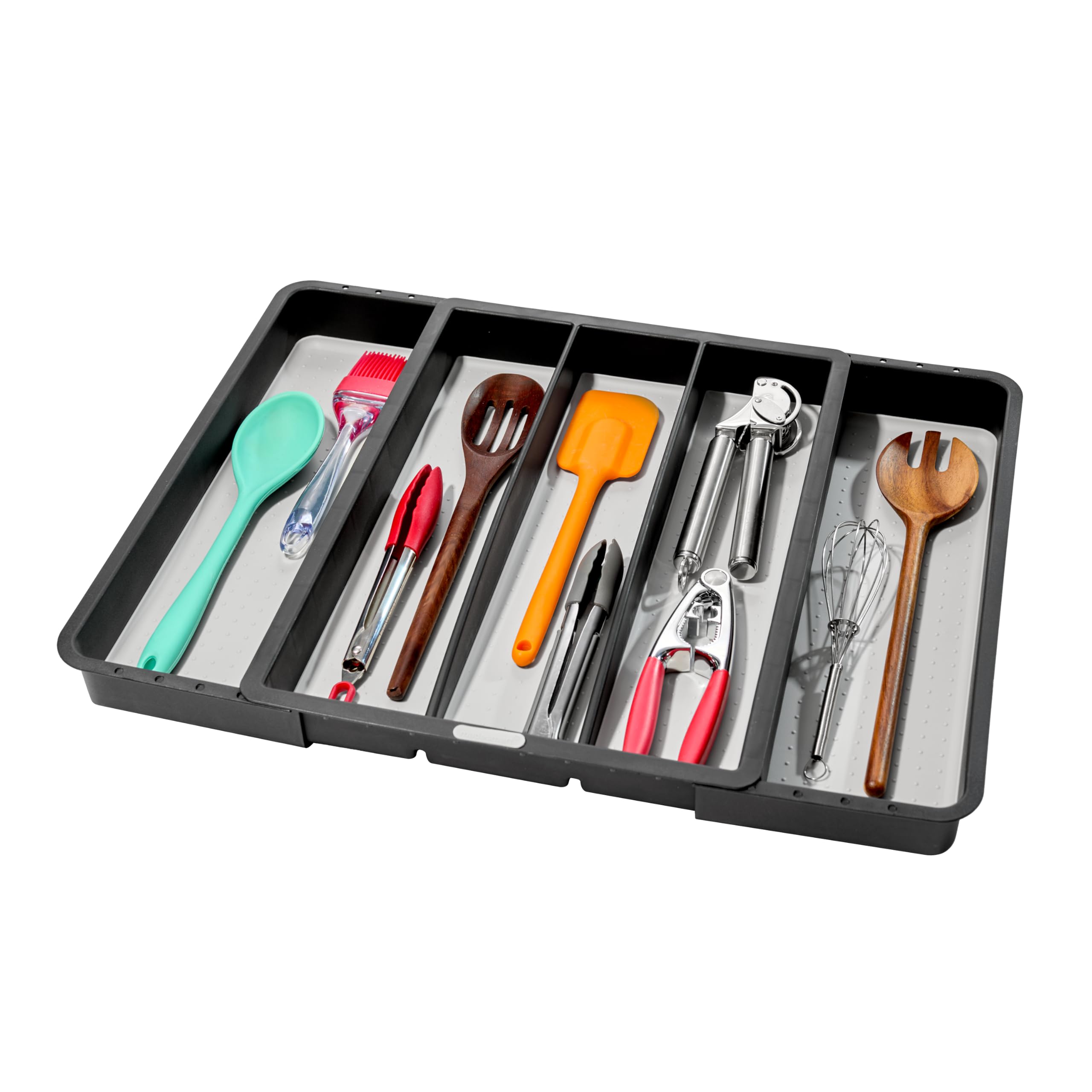 madesmart Expandable Utensil Tray - Granite| CLASSIC COLLECTION| 5-Compartments | Kitchen Organizer | Soft-Grip Lining | Easy to Clean | BPA-Free