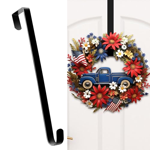 Wreath Hangers For Front Door - 14 Inch Over The Door Metal Hook For Holiday Decor - View #2