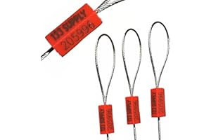 133 SUPPLY 50 PK Steel Security Cable Seals Numbered Security Tags Pull Tight Ties Steel Wire Seals Truck Seals Metal Trailer Seals Metal Truck Seal Tamper Seals Security Seal Tags Load Freight Container Seals