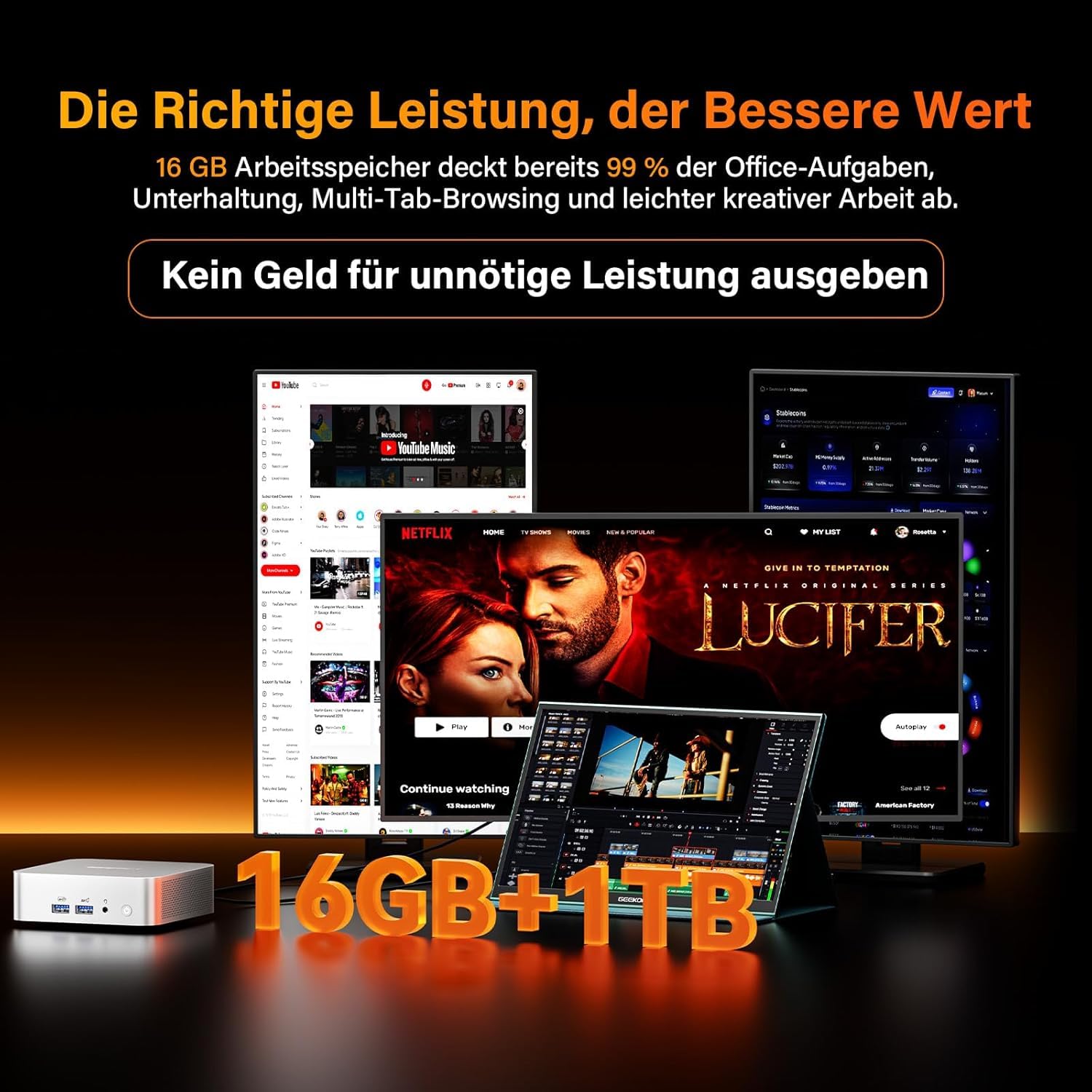 GEEKOM A8 [Die besten Office Mini-PCs] mit AMD Ryzen 7 8745HS(3-Jahren-Garantie), 16GB DDR5 & 1TB SSD Windows 11 Pro Mini Computer, AMD Radeon 780M | 6X USB | 8K | für Homeoffice 4