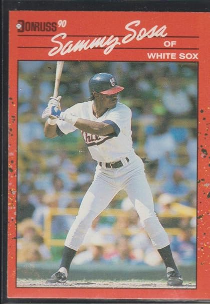 Amazon 1990 Donruss Sammy Sosa White Sox Rookie Baseball Card 489 Collectibles Fine Art