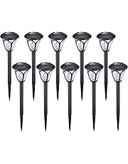 HECARIM Solar Lights Outdoor, 10 Pack Solar Pathway Lights, Solar Powered Garden Lights, Waterproof LED Solar Landscape Lights for Walkway, Pathway, Lawn, Yard also Driveway
