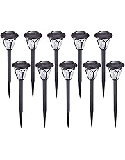 HECARIM Solar Lights Outdoor, 10 Pack Solar Pathway Lights, Solar Powered Garden Lights, Waterproof LED Solar Landscape Lights for Walkway, Pathway, Lawn, Yard also Driveway