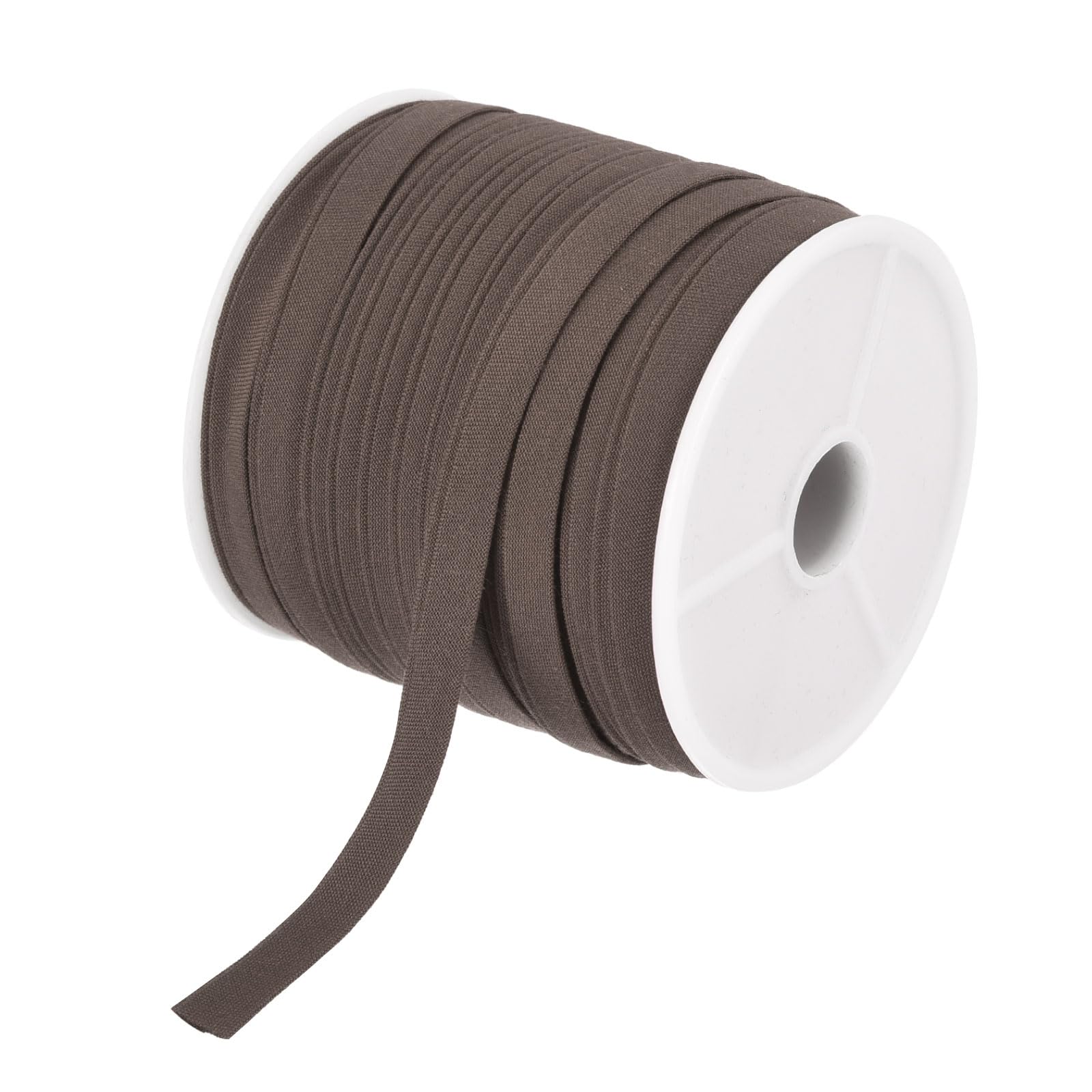 Photo 1 of MECCANIXITY 1/4 Inch Double Fold Bias Tape Cotton Continuous Bulk Bias Tape for Sewing,Seaming Quilting Hemming Binding Crafts (Brown 25 Yards)