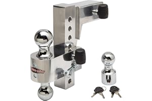 Uriah Products Easy to Configure Lightweight Aircraft Quality Aluminum Alloy Trailer Hitch Receiver with 3 Interchangeable Ball System, Silver