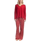 Goodnight Kiss 2 Piece Women's Loungewear, Soft Butter Knit Pajama Set, Ladies Fleece Pajamas with Pockets