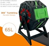 Crystals 65L Garden Compost Bin Rotating Tumbling Barrel with Holes view 5