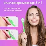 YKL 3-Pack Tongue Scraper & Cleaning Brush - Double-Sided Soft Design view 5