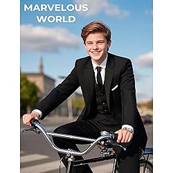 Marvelous World Boys Suits Set Slim Fit Black Size