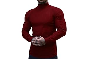 JoZorro Mens Mock Neck T Shirts Pullover High Neck Turtleneck Premium Cotton Long Sleeve Sweaters for Men
