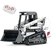 Reobrix Technic 22004 Skid-Steer Loader Building Blocks Set, Remote Control Loader Model Kit, RC Construction Vehicle for Tee