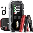 YUSMAN Car Jump Starter, 4000A 12V Jump Starter Battery Pack (8.0 Gas/6.0L Diesel), Safe Car Jumper Box with Display, Car Jump Starter with Extended Smart Jumper Cables, Quick Charge 3.0, LED Light