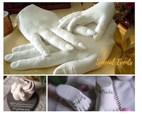 3d Gipsabdruck set Hand und fuß 3d handabdruck set, Kind , Familie, Erwachsene 2 hände |3D fussabdruck set komplett mit Algin