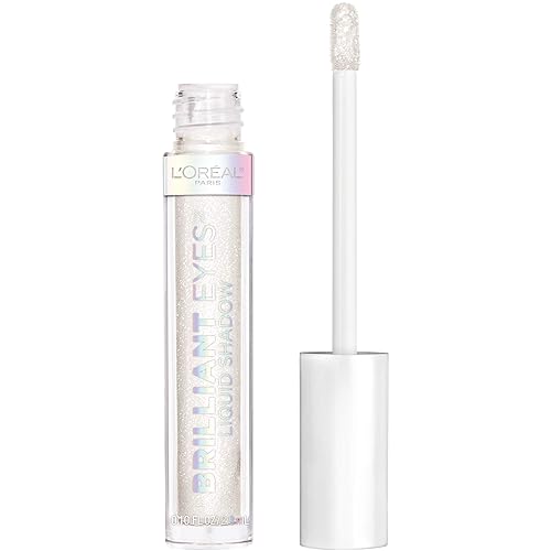 L'Oreal Paris Brilliant Eyes Shimmer Liquid Eye Shadow, Longwearing Lasting Shimmer, Crease Resistant, Flake-Proof, Precision Applicator, Quick Dry, Non-Greasy, String of Pearls, 0.1 oz.
