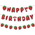 Zwiebeco Strawberry Birthday Party Decorations Kit - Happy Birthday Banner, Garland, Hanging Signs For Kids Theme Party - View #9