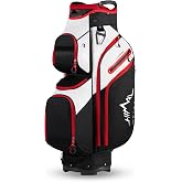uniHimal Golf Cart Bag, 15 Way Organizer Divider Top with Handles | 15 Separate Compartments,Extra Storage Pockets,Rain Cover,Comfortable carry handles,Tough Abrasion‑Resistant Materials