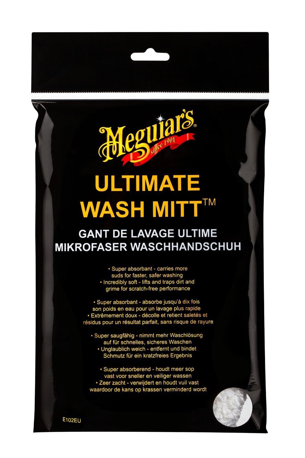 Meguiar's Car Care Products E102EU Ultimate Wash Mitt, Super Soft, Deep Airy Structure