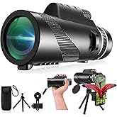 Monocular-Telescope 80x100 High Powered Monoculars High Definition for Adults High Powered with Smartphone Adapter Telescope Hunting Wildlife Bird Watching Travel Camping Hiking-Black