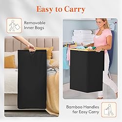 Lifewit 160L Double Laundry Hamper with Lid, Extra