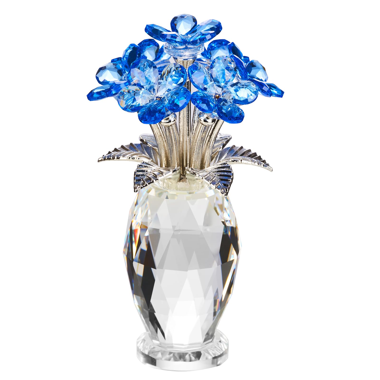 Photo 1 of *MINOR DAMAGE - USED*
Crystal Blue Flower Glass Flowers Decoration Birthday Gifts for Women Girl Wife Girlfriend Daughter Christmas Ornament Bouquet Collectible for Valentine's Day Wedding Anniversary (Blue Flower)