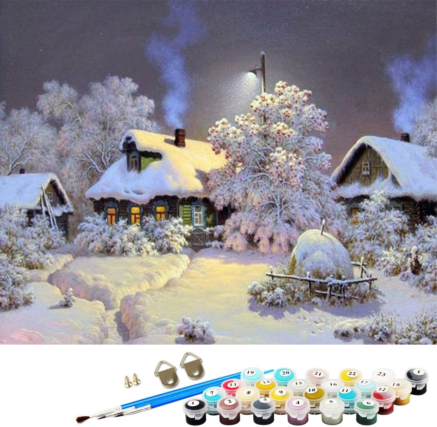 ABEUTY DIY Painting by Numbers for Adults Junior Children, Snow Scene 40x50cm Christmas Valentine's Day Gift