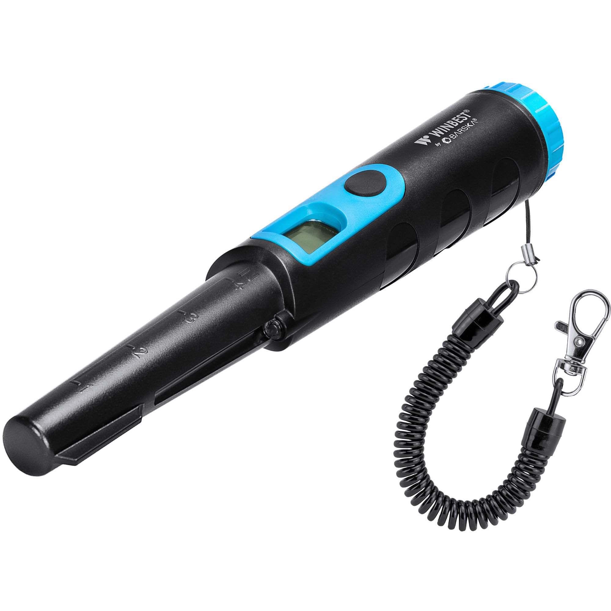 Barska Winbest SURVEYOR-200 Waterproof Handheld Portable Wand Pinpointer Metal Detector with LCD Display & Holster, Sound & Vibration Alerts, Built-in LED Flashlight