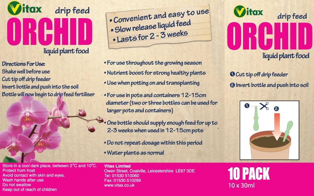 Vitax 30ml Orchid Drip Feed Mini Bottles Pack Of 10 Amazon Co