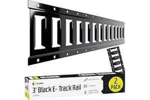 DC Cargo Mall E Track Tie Down Rail Kit 3' (2 Pack) for Garages, Vans, Trailers, Motorcycle Tie Downs, ATV Mountings - Powder-Coat Black - Secure Cargo & Heavy Loads Up to 2,000 lbs