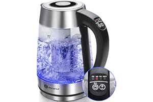 Aigostar Electric Kettle, Tea Kettle with Temperature Control and Tea Infuser, 1500W Hot Water Kettle with Variable Temperature, Keep Warm Function, LED Indicator Light Change, Auto Shut-Off, 1.7L