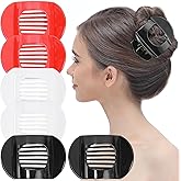 RC ROCHE 6 Pcs Flat Claw Hair Clips for Women Thick Hair French Round Duckbill Square Secure Strong Hold Grip Clamps Barrettes Curved No Slip No Crease Styling Cute Jumbo XL, Large Holiday Special