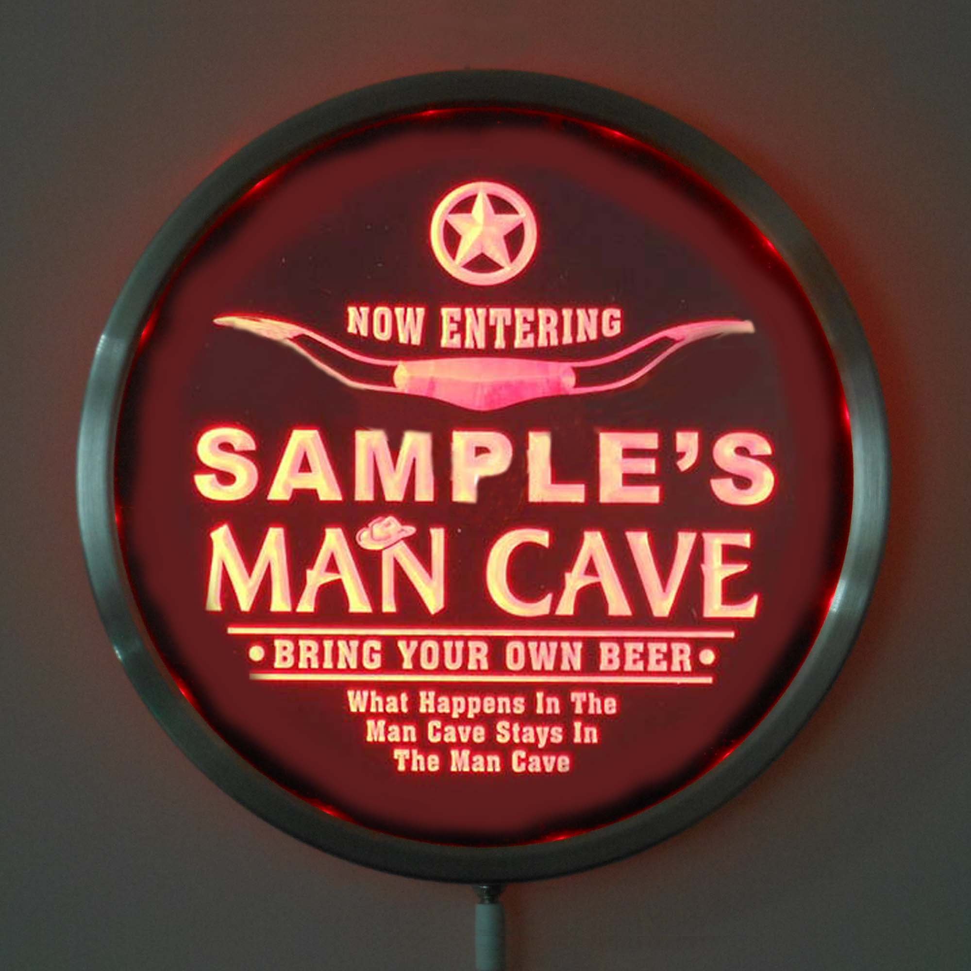 ADVPRO rs-pb-tm-r Man Cave Name Personalized Custom Game Room Cowboys Bar Beer LED Neon Sign Round L