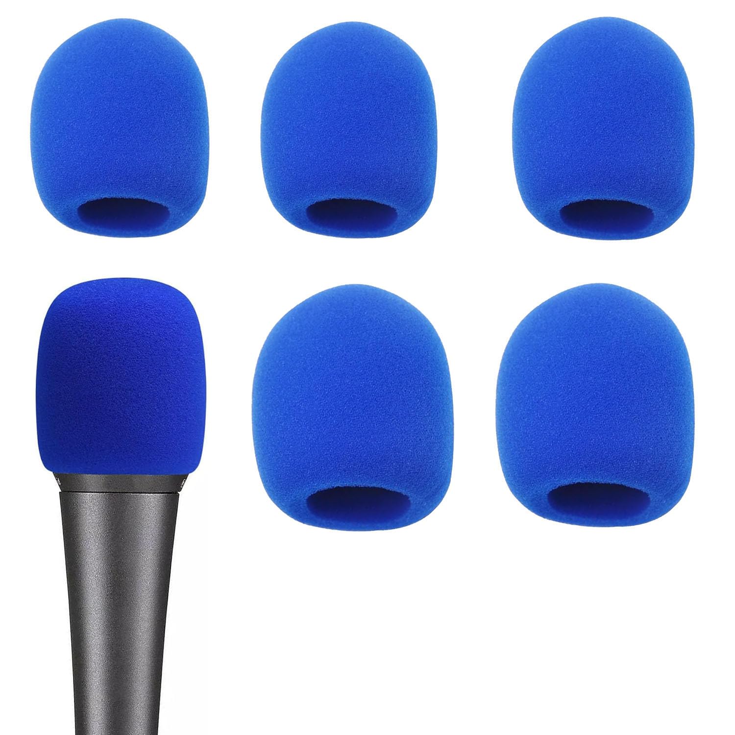 6 PCS Blue Thicken Ball-Type Sponge Foam Mic Cover