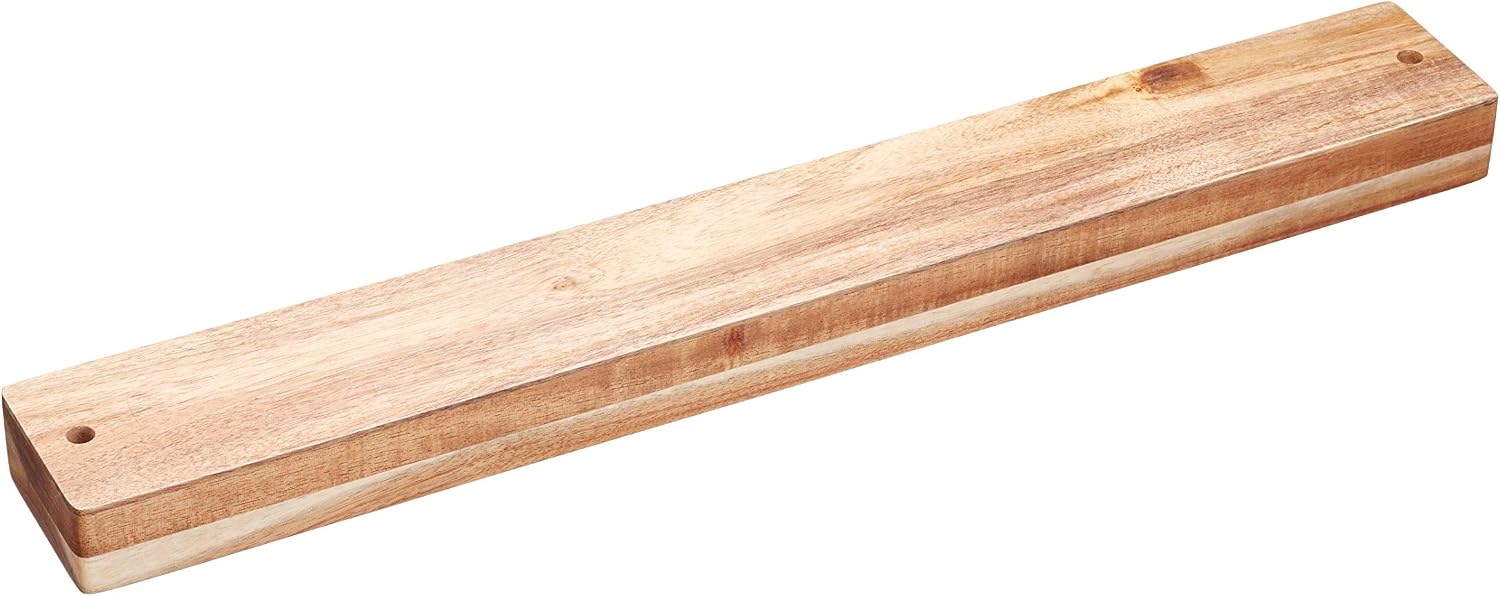 KitchenCraft Natural Elements Wooden Magnetic Knife Rack, 45 x 6 x 3 cm (17.5" x 2.5" x 1"), Brown, 6 x 2.7 x 45 cm