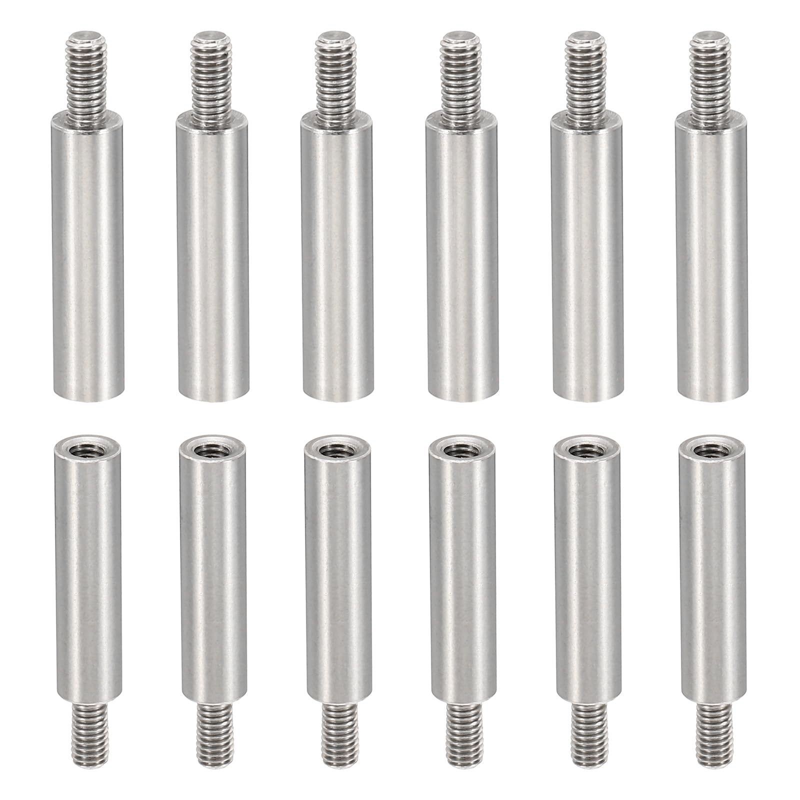 PATIKIL 12pcs M3 Standoffs, M3 22+6mm Spacer Standoffs Steel Threaded Standoffs Screws Kit 3mm ID 5mm OD Metric Male Female Thread Adapters for Circuit Board PCB RC Drones Motherboard