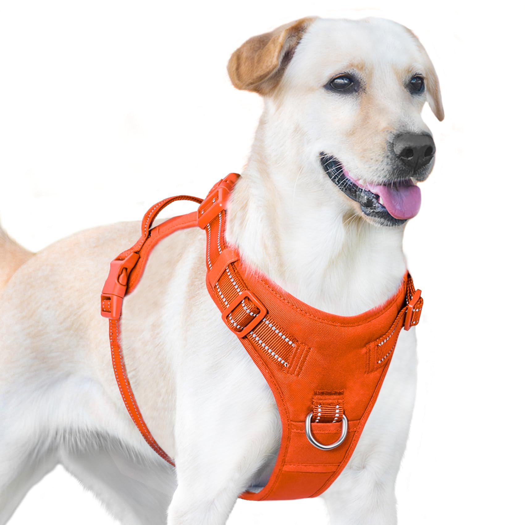 Photo 1 of Sunraymascota No Pull Dog Harness, Reflective Puppy Vest for Small Medium Large Sized Dog(Orange,M)