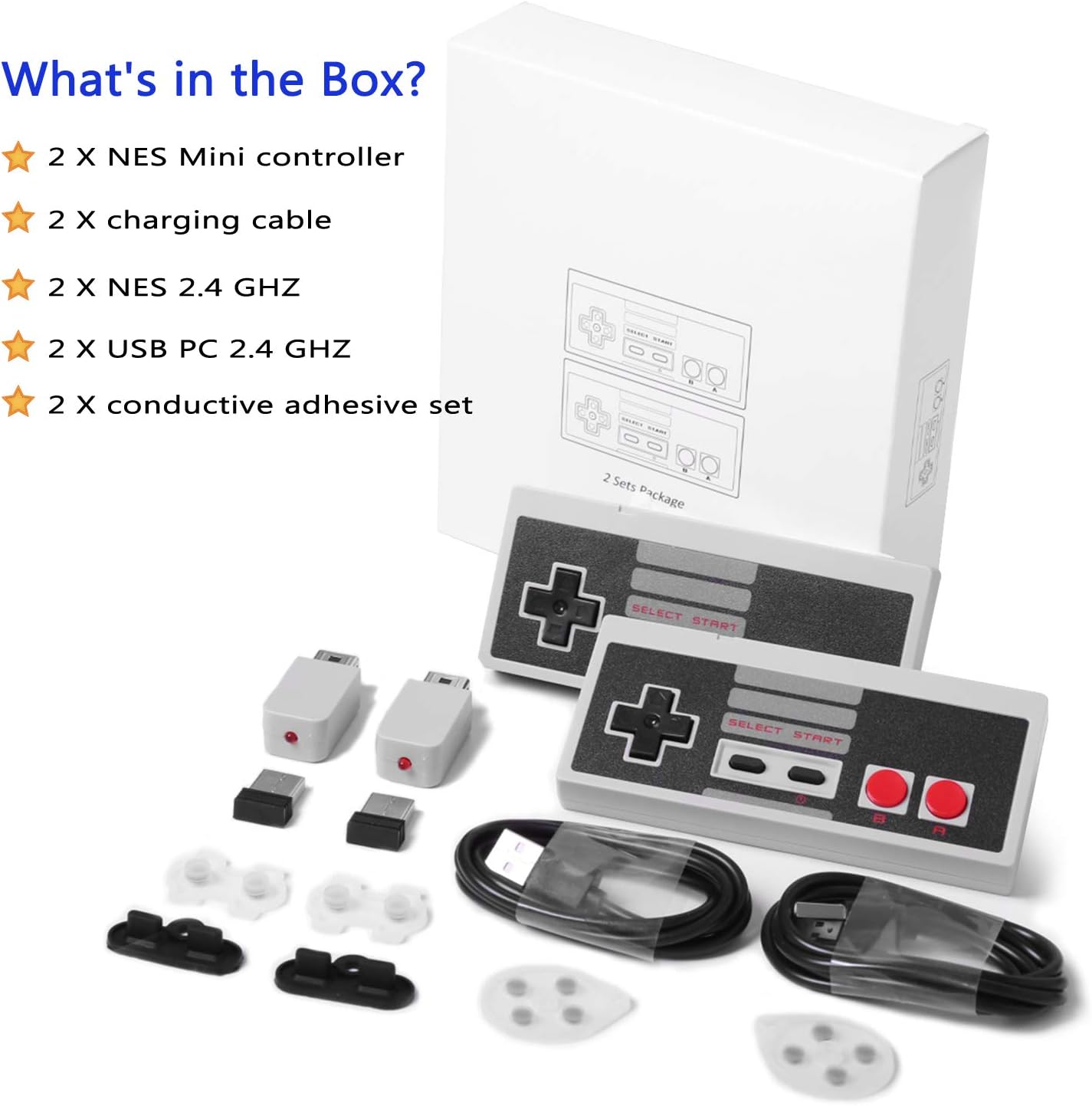 NES Mini Wireless Controller,KJ-KayJI Rechargeable NES Classic Wireless Mini Controller for Nintendo Classic NES/SNES Mini Edition and PC,No-Wired Gamepad Joy-pad Support NES/SNES/Windows/Mac OS/Linux: Computers & Accessories
