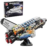 TYCOLE Space Shuttle Building Block Set -Spaceship Building Toy with Stretchable Satellite, Translucent Design Collection for Home Office Decor, Christmas Birthday Gift for Adults &amp; Boys 8-12 (536PCS)