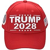 Trump 2028 Cap with Presidential Seal – Embroidered Red MAGA Hat, Adjustable Dad Cap