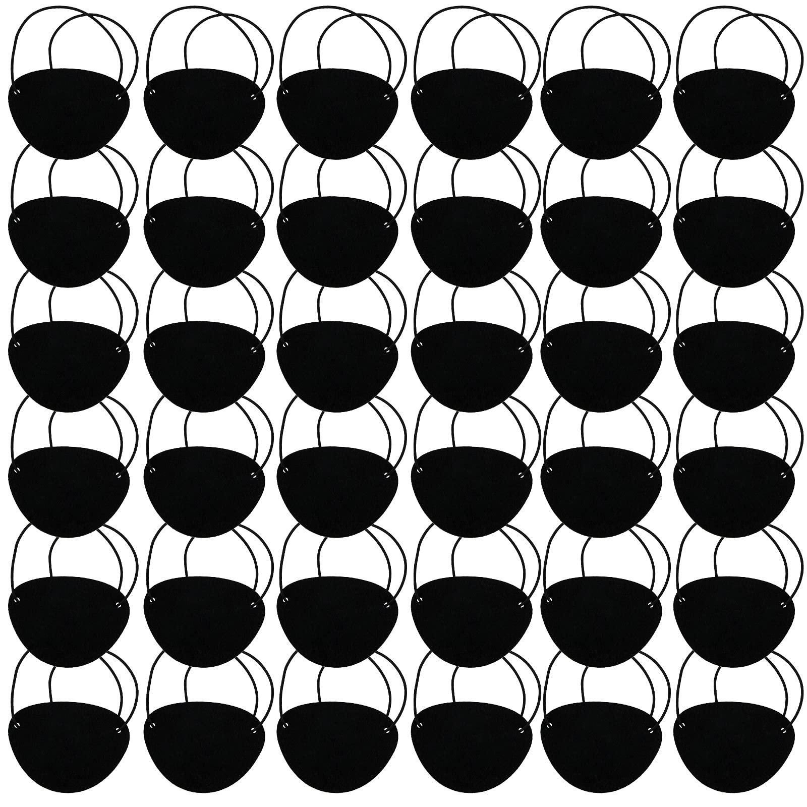 Photo 1 of 36 Piece Pirate Captain Eye Patches - Black Felt Single Eye Patch for Kids & Adults - Halloween, Cosplay & Party Supplies