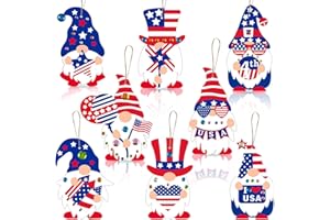 HKKYO 24 Packs 4th of July Crafts Patriotic Crafts Kits for Kids Felt Patriotic Gnomes Independence Day Decoration Patriotic Crafts for Kids Make You Own Patriotic Gnomes Hanging Ornament DIY Party Supplies